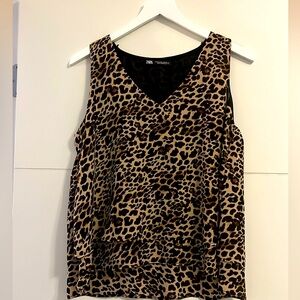 Zara leopard print tank sz M